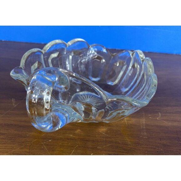 Vtg EAPG Clear Art Squat Pitcher Cream Milk Syrup Panels Star Bottom Triangular - Picture 5 of 13